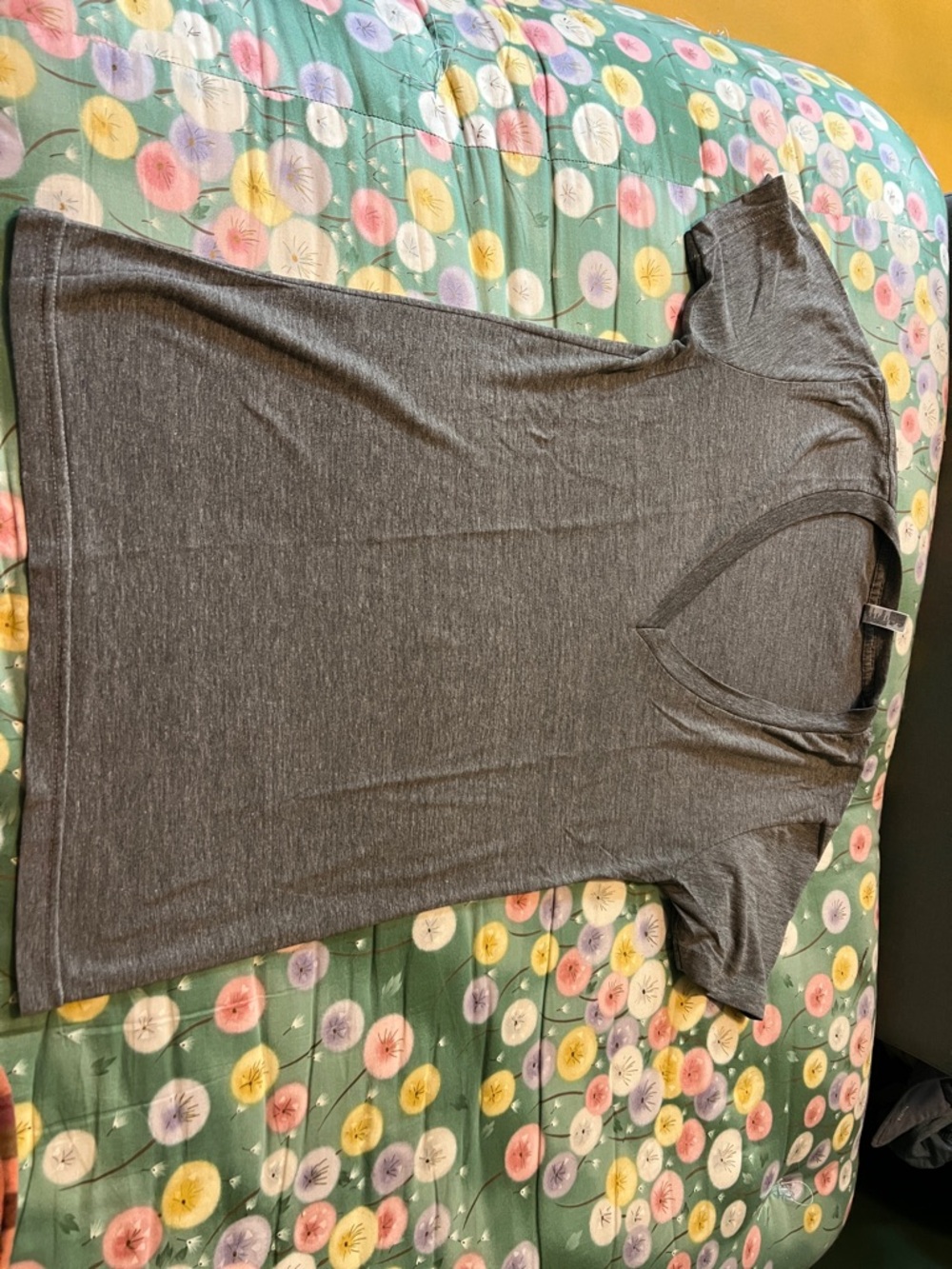 American Apparel Heather Dark Gray V-Neck Short Sleeve Tee